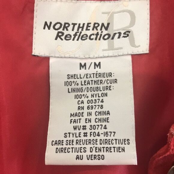 Northern Reflections Women's Leather Jacket, Red, Medium - Picture 7 of 8